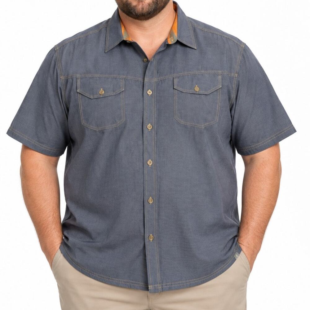 Ascend Outdoor Button Front Shirt 2XL Blue